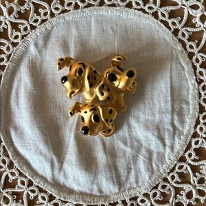 Gold Dalmatian Brooch